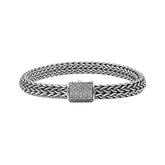 AB-1276-CVD Sterling Silver Bracelet With Diamond Jewelry Bali Designs Inc 8"